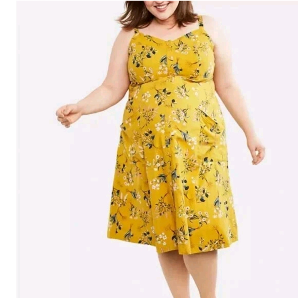 Motherhood Maternity Button Front Floral Linen Blend Midi‎ Dress M